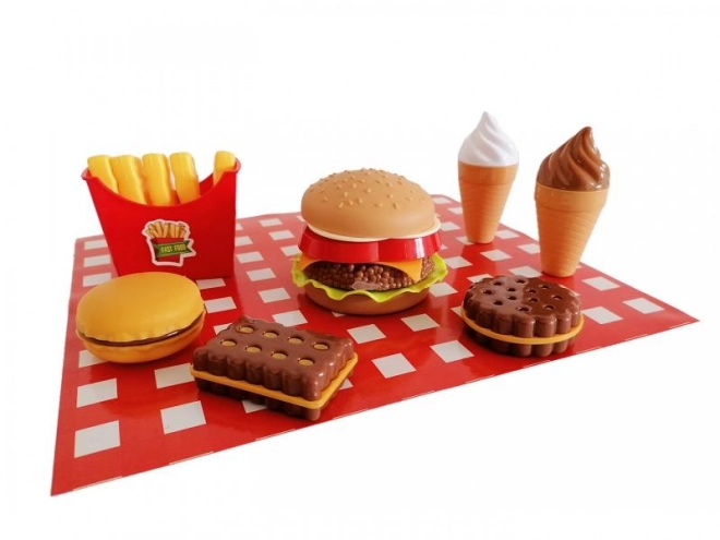 Sæt med fastfood-mad