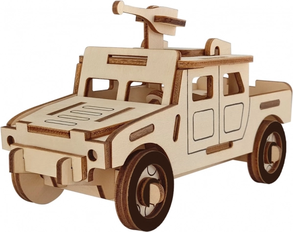 Woodcraft 3D puslespil i træ militærkøretøj