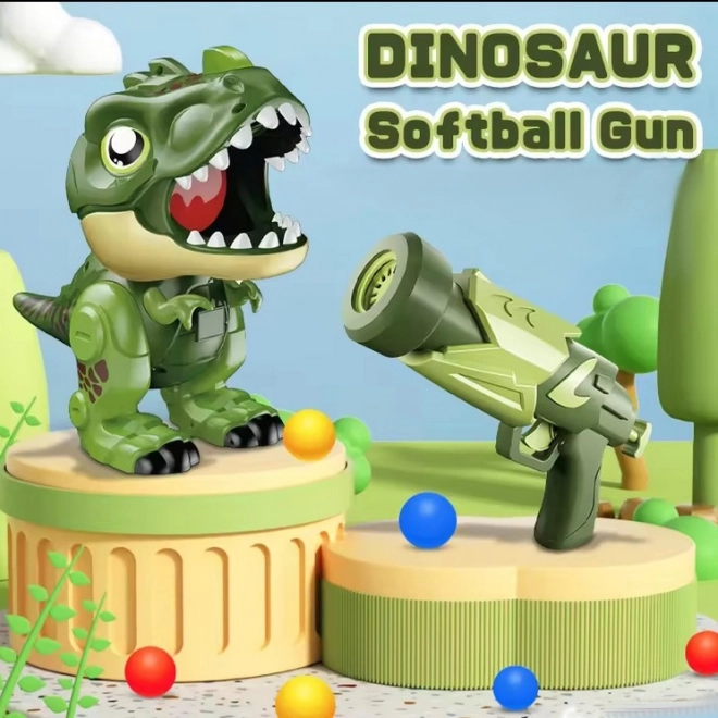Interaktiv pistol med skumkugler og dinosaurus skyder