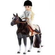 Lottie dukke i ridetøj med hest