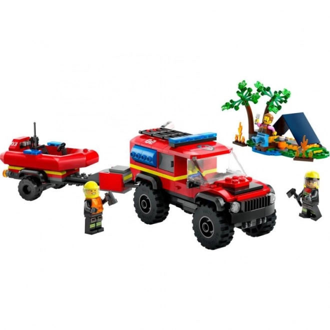 LEGO® City 60412 Brandbil 4x4 og redningsbåd