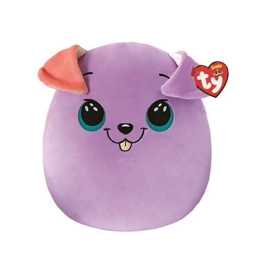 Pudebamse Plysdyr TY Squishy Hund Bitsy lilla 22 cm