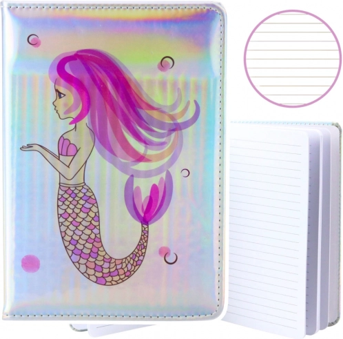 Notesbog Holografisk Havfrue A5 80 Ark