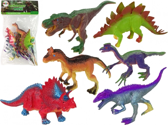 Sæt farverige dinosaurfigurer (6 stk.)