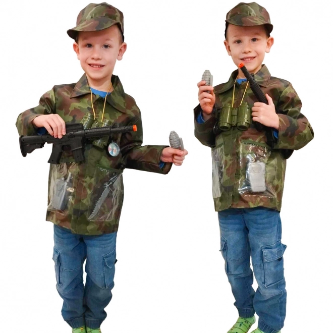 Soldatkostume til karneval 3-8 år