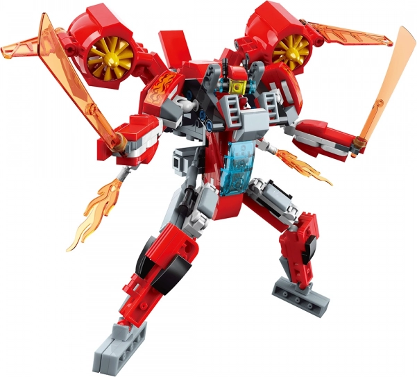 Qman Flame Blade Raider – byggesæt robot og jager 2-i-1