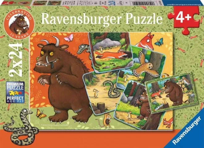 Puslespil Gruffalo 2x24 brikker fra Ravensburger