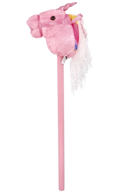 Ridende enhjørning på stang Rosa
