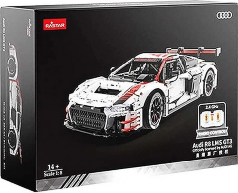 Byggesæt RC Bil Audi R8 1:8 fra Rastar med 3322 dele
