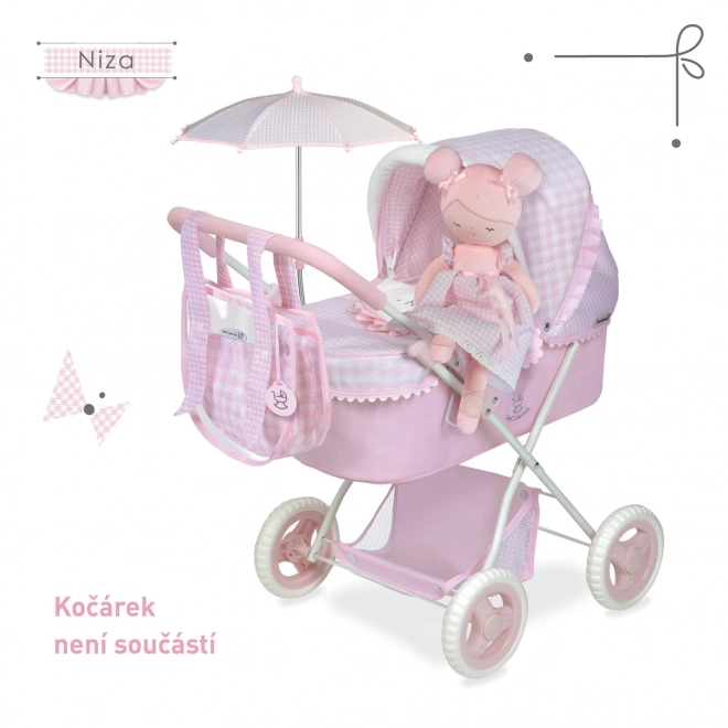 DeCuevas 20046 Plysbamsedukke NIZA - 36 cm med vugge