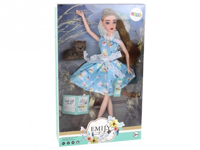 Emily Baby Doll Forår lange hår Blå kattekjole