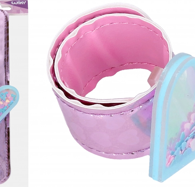 Armbånd hjerte med glimmer 21,5 cm