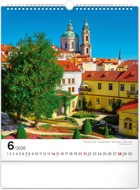 Væghængt kalender Prag 2026