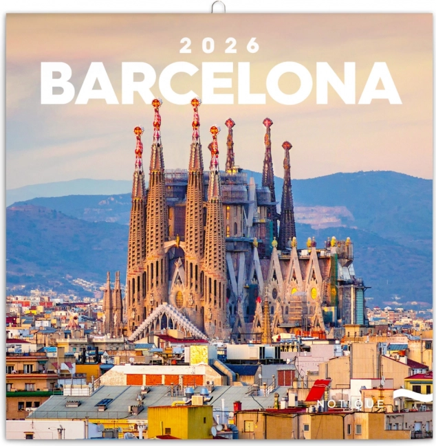 Vægkalender Barcelona 2026, 30 x 30 cm