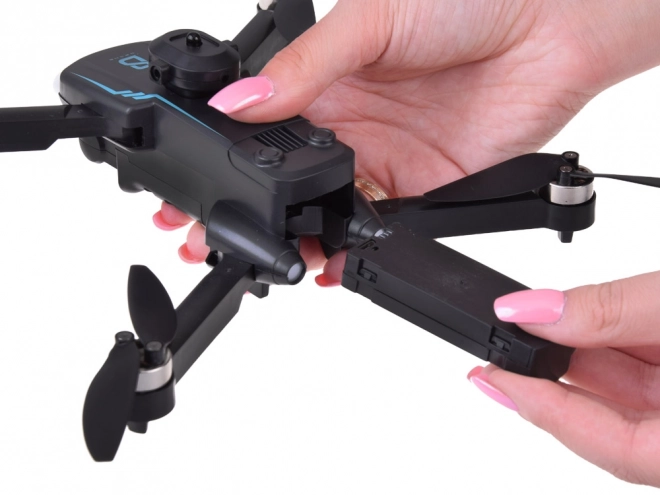 Sammenfoldelig drone med kamera og fjernbetjening