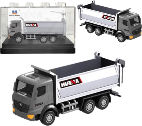 metalmodel af tipvogn HUINA 1:80 sølvfarvet