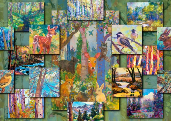 Puslespil Skov Collage 1000 brikker