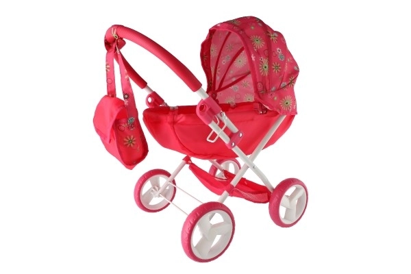 Barnevogn til dukker dyb stof 58x35x60cm i kasse 34x56x8,5cm