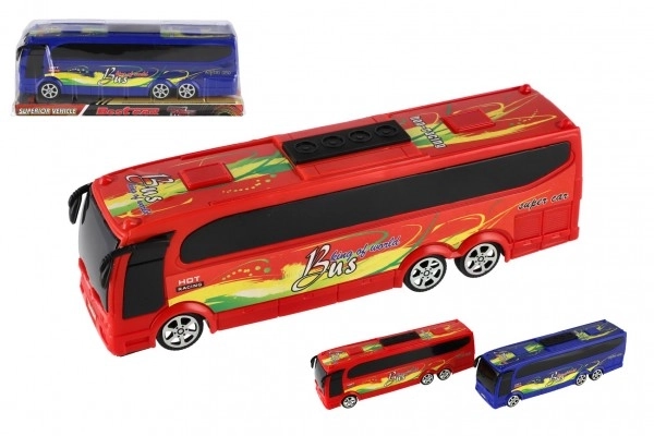 Plastbus 25cm med rullelegetøj i æske