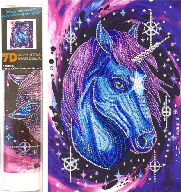 Diamantmaleri 7D Stjerne-enhjørning 30 × 40 cm
