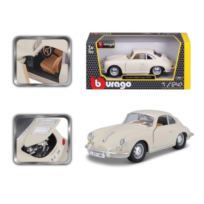 Bburago 1:24 Porsche 356B Coupe (1961) Elfenben