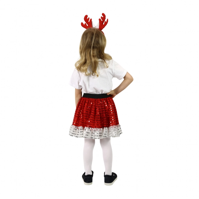 Børnekostume TUTU nederdel juleelg med pandebånd