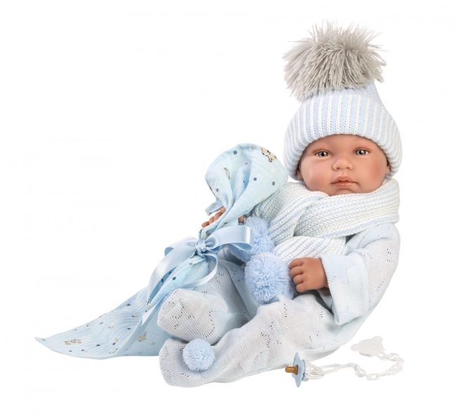 Llorens 84337 NYFØDT DRENG - realistisk dukke baby med hel vinyl krop - 43 cm
