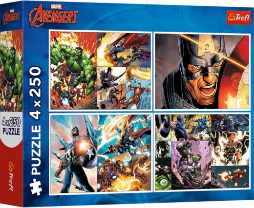 Puslespil 4×250 brikker MARVEL Avengers