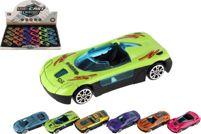 Mini racerbiler 7 cm – metal‑plast sæt, frihjul, mix af farver
