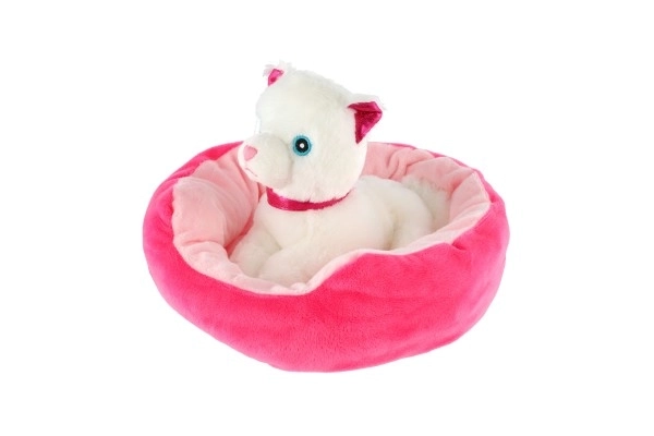 Lille hund i rede plys 4 farver 22x24cm 24m+