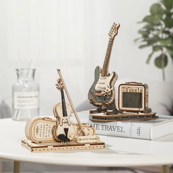 RoboTime træ 3D puslespil - Elektrisk guitar