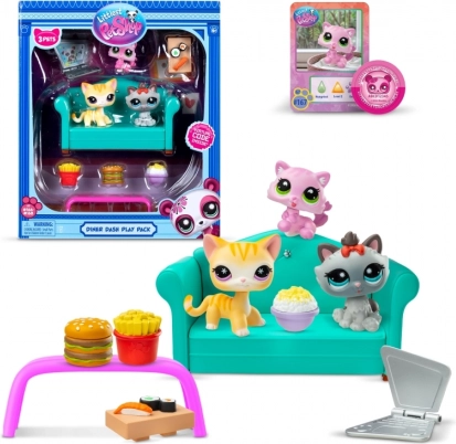 Littlest Pet Shop Sæt Aftensmad med 3 Figurer