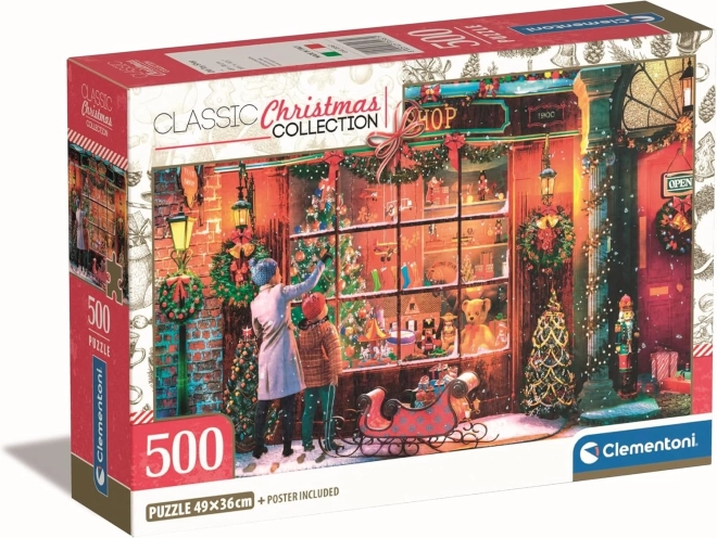 CLEMENTONI puslespil Julekollektion: Gammel julebutik 500 brikker