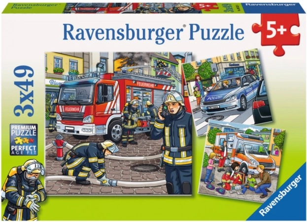 Ravensburger puslespil Redningsfolk 3×49 brikker