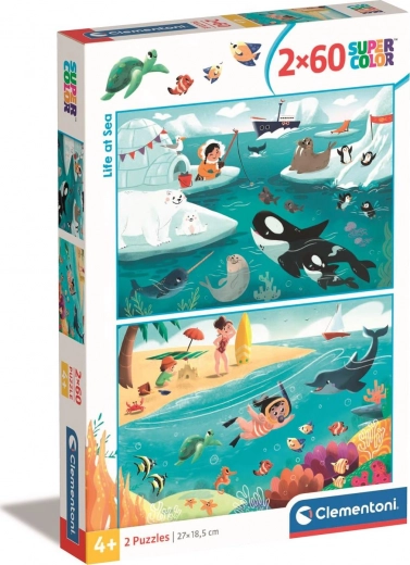 Clementoni Puslespil Livet i havet 2x60 brikker