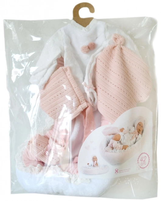 Tøj til babydocke størrelse 40–42 cm med tilbehør