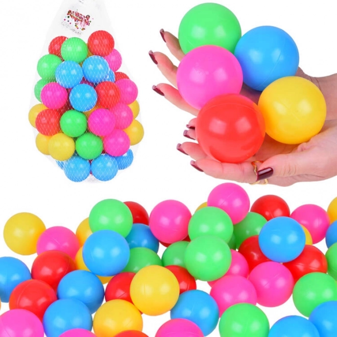 Farverige kuglelegedimmere 6cm 50 stk kugler i blød plast ZA5411