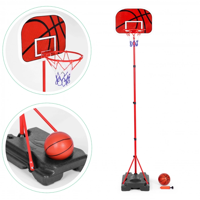 Børne basketballnet med justerbar højde og pumpe