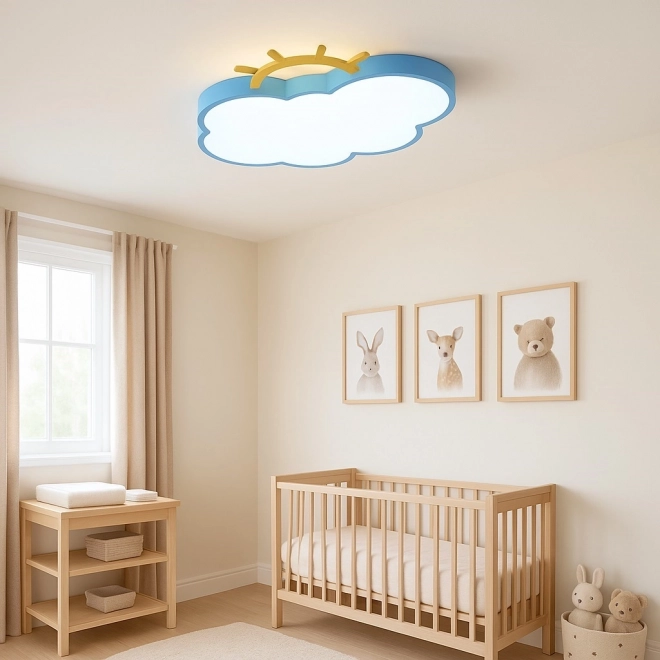 Børneværelse lofts LED lampe Chmurka med fjernbetjening blå