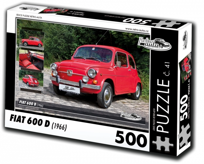 Puslespil Retro Biler Fiat 600 D (1966) 500 brikker