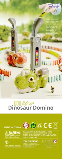 Elektrisk lokomotiv dinosaur på dominobrikker