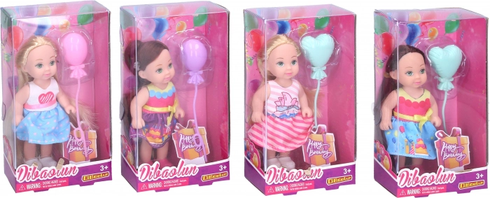 dukke med ballon 11 cm