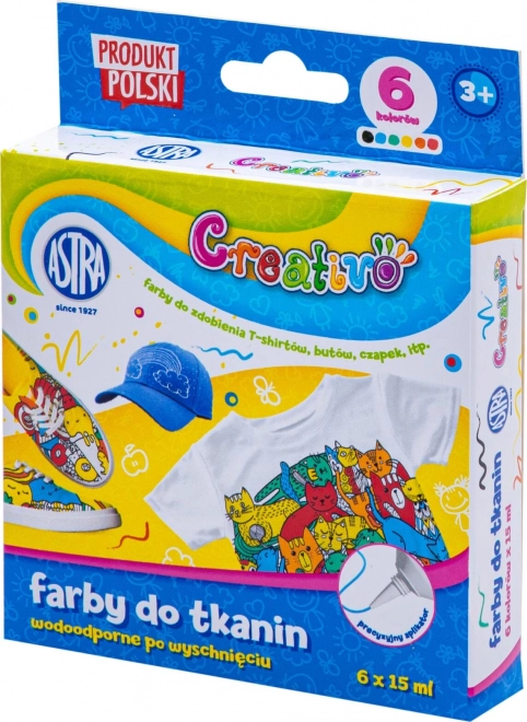 ASTRA CREATIVO Tekstilfarver 6x15ml