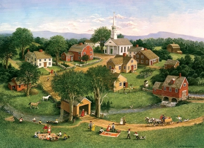 Puslespil Picnic på Broen 1000 Brikker fra Cobble Hill