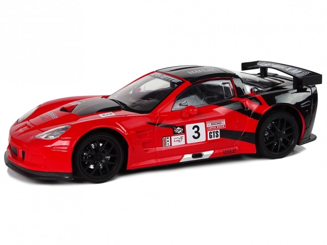 Sports racing RC bil 1:18 Corvette C6.R rød 2.4G med belysning