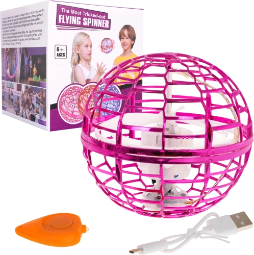 Flyvende kugle med gestusstyring og LED-lys – Rosa