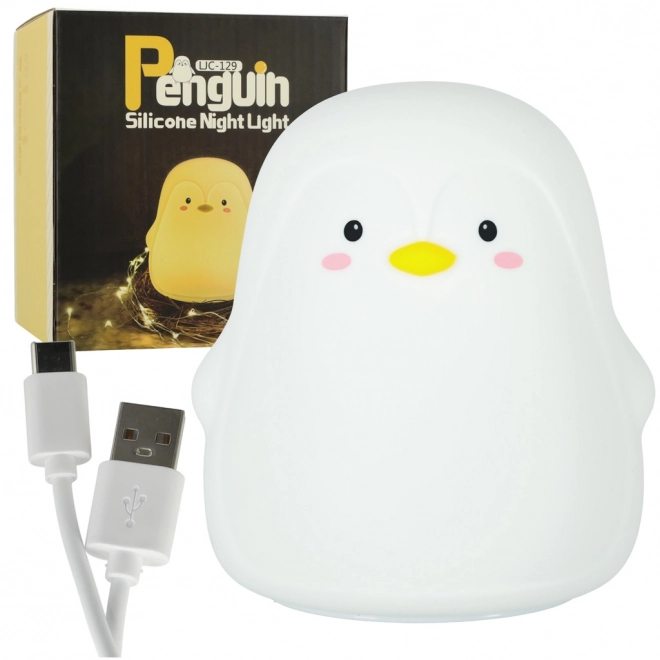 Børne silikone LED natlampe pingvin