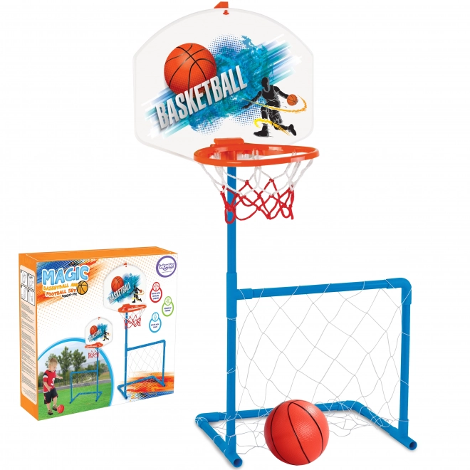 Sportsæt 2i1 med basketballkurv og fodboldmål fra Woopie