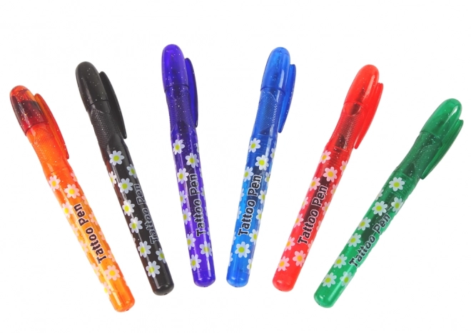 Tattoo gelpenne 6 stykker skabeloner glitrende penne