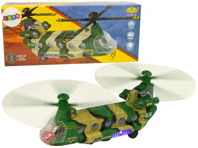Militærhelikopter med LED-lys og lyde